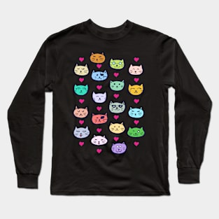 Cat Doodle with Variety of Colors ' Long Sleeve T-Shirt